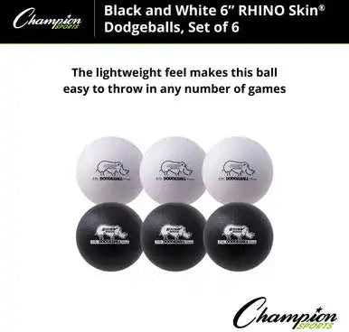 Champion Sports Rxd6set 6’’ Rhino Skin Low Bounce Dodgeball - Set