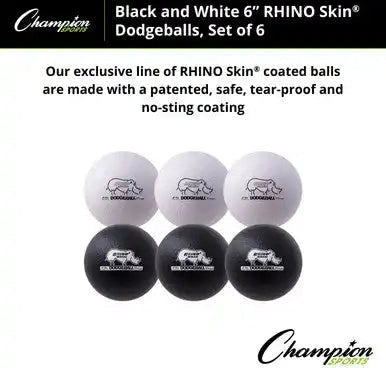 Champion Sports Rxd6set 6’’ Rhino Skin Low Bounce Dodgeball - Set