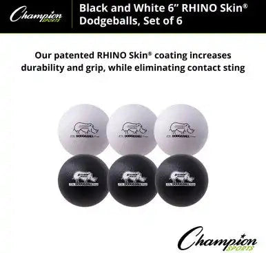 Champion Sports Rxd6set 6’’ Rhino Skin Low Bounce Dodgeball - Set