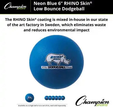 Champion Sports Rxd6set 6’’ Rhino Skin Low Bounce Dodgeball - Set