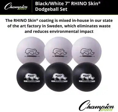 Champion Sports Rxd7 7’’ Rhino Skin Low Bounce Dodgeball - Set