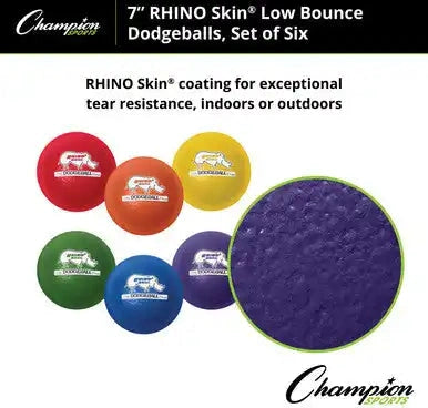 Champion Sports Rxd7 7’’ Rhino Skin Low Bounce Dodgeball - Set