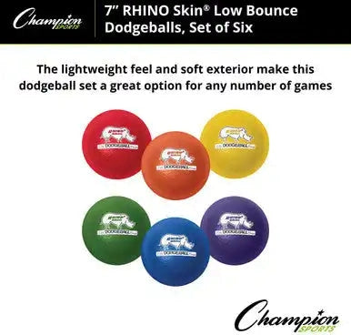 Champion Sports Rxd7 7’’ Rhino Skin Low Bounce Dodgeball - Set