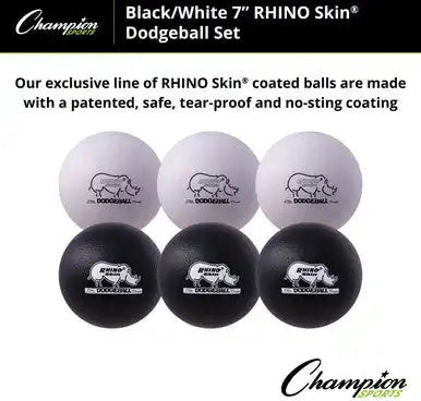 Champion Sports Rxd7 7’’ Rhino Skin Low Bounce Dodgeball - Set
