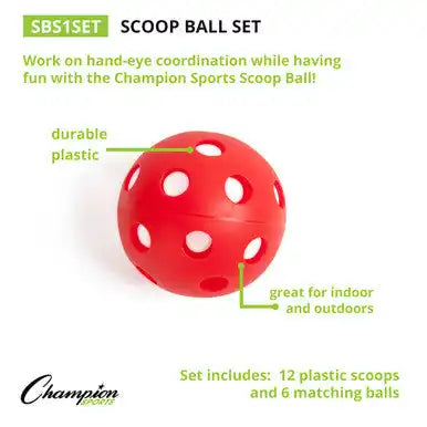 Champion Sports Sbs Scoop Ball - Set - of Six