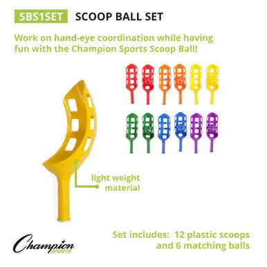Champion Sports Sbs Scoop Ball - Set - of Six