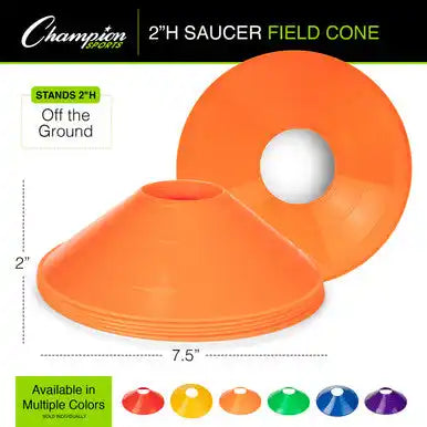Champion Sports Scx Saucer Field Cone - Set - of 48 in Six Assorted Colors
