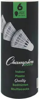 Champion Sports Shp Plastic Shuttlecock - 6 Pk