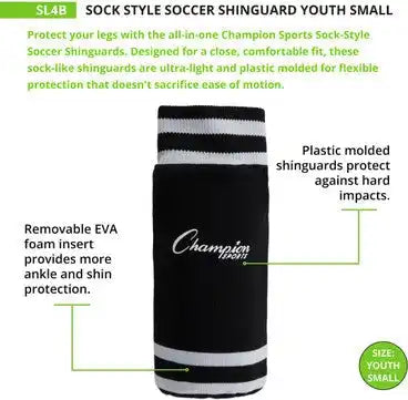 Champion Sports Sl Sock Style Soccer Shin Guards - Pr