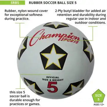 Champion Sports Srb Rubber Cover Soccer Ball - Ea