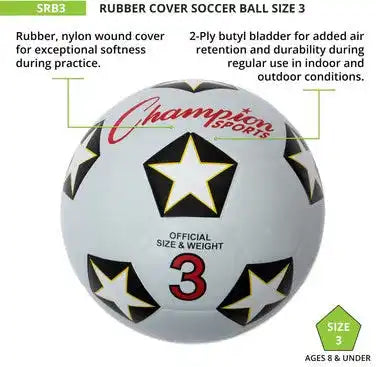 Champion Sports Srb Rubber Cover Soccer Ball - Ea