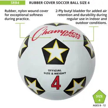 Champion Sports Srb Rubber Cover Soccer Ball - Set