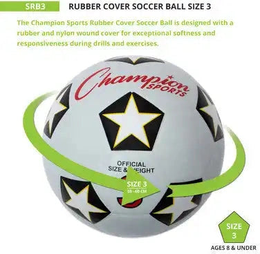 Champion Sports Srb Rubber Cover Soccer Ball - Set