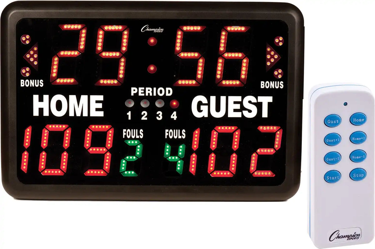 Champion Sports T90 Tabletop Indoor Electronic Scoreboard - Ea - with Remote Control