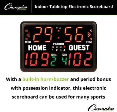Champion Sports T90 Tabletop Indoor Electronic Scoreboard - Ea