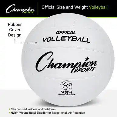 Champion Sports Vr4 Rubber Volleyball - Set - of Six Colors
