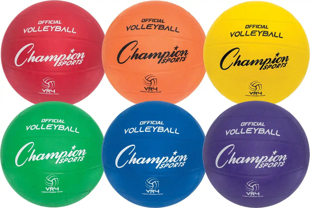 Champion Sports Vr4 Rubber Volleyball - Set - of Six Colors