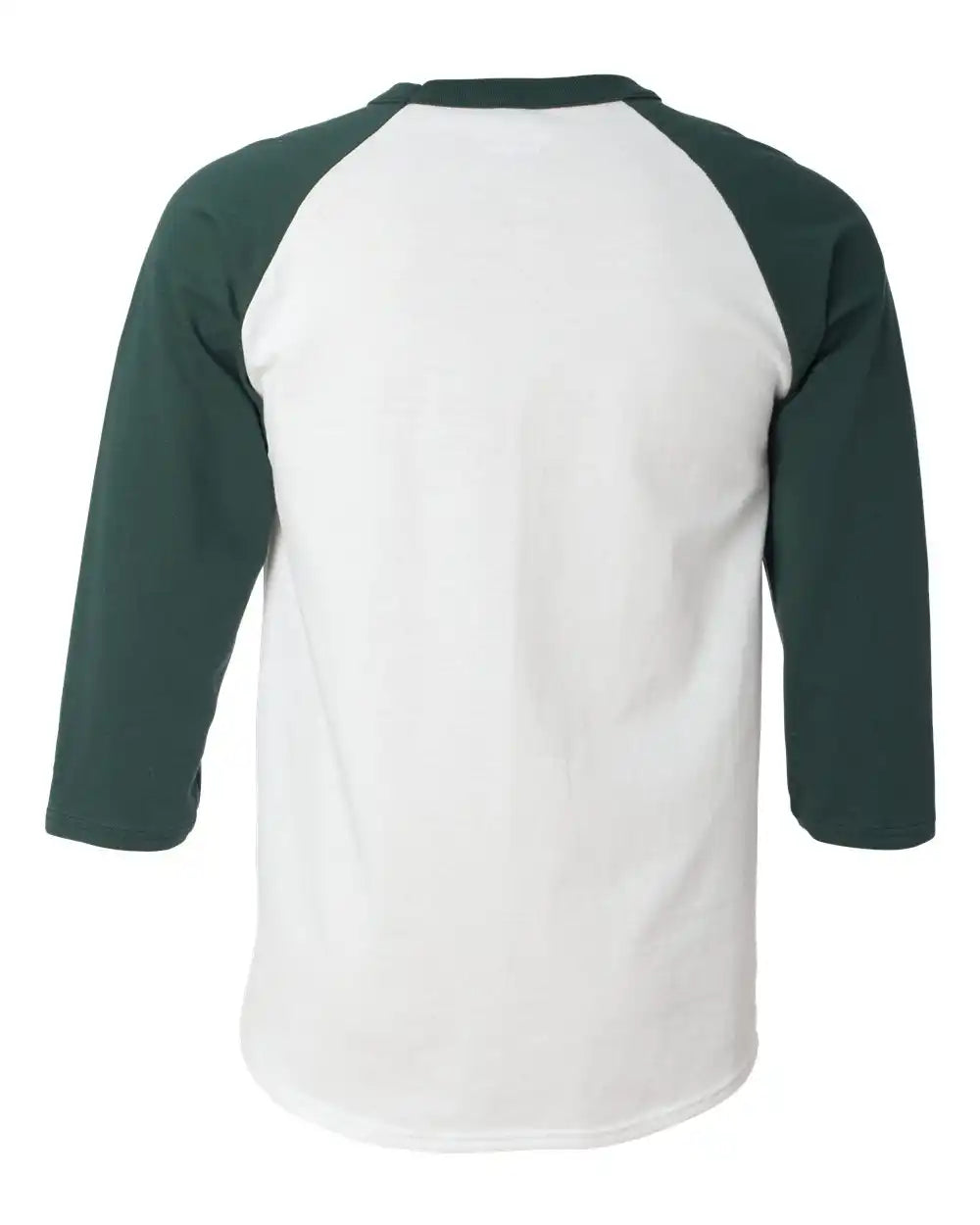 Champion T137 Raglan Sleeve Baseball T-shirt - White Dark Green