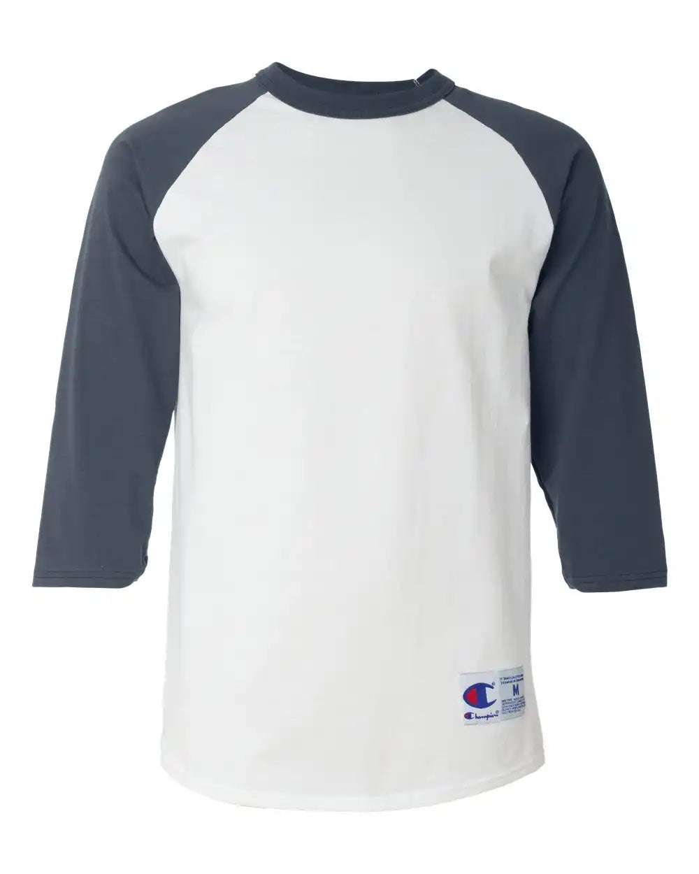 Champion T137 Raglan Sleeve Baseball T-shirt - White Navy