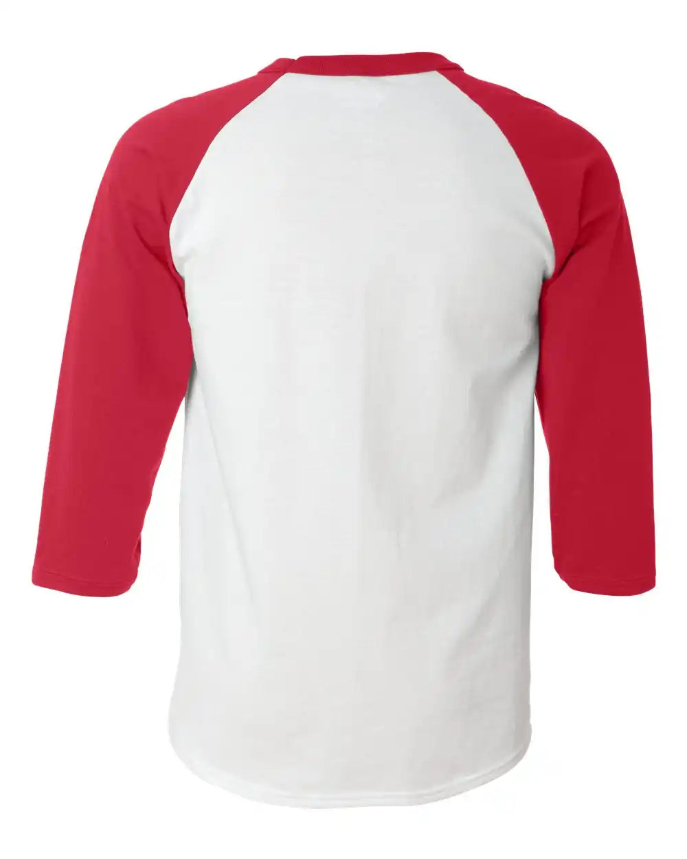 Champion T137 Raglan Sleeve Baseball T-shirt - White Scarlet