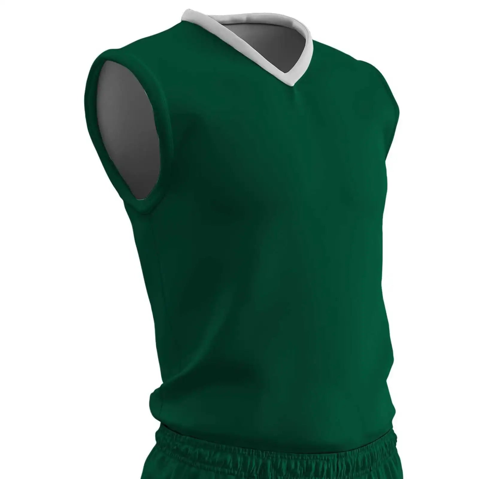 Champro Bbj11 Clutch Z-cloth Dri-gear Reversible Basketball Jersey - Forest White