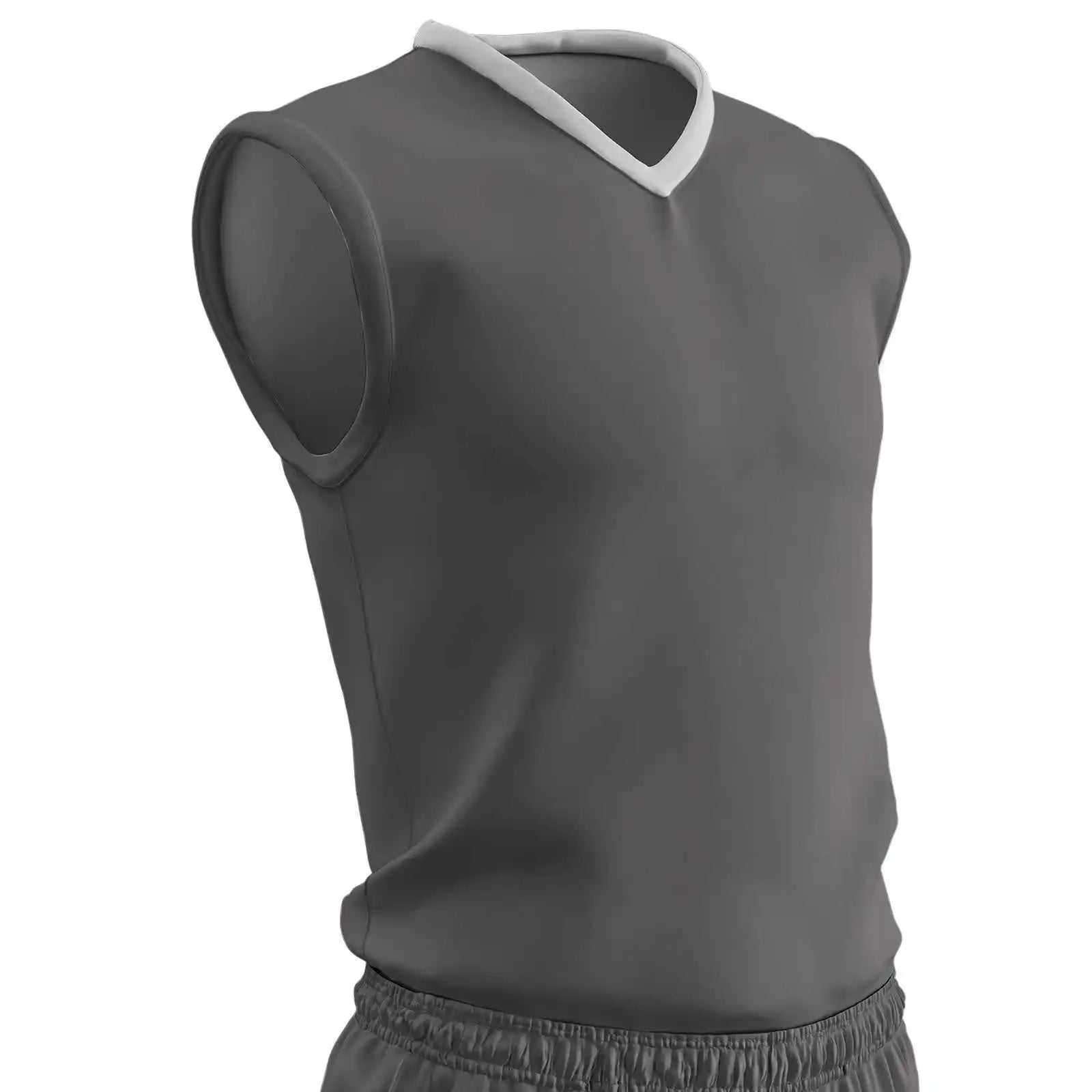 Champro Bbj11 Clutch Z-cloth Dri-gear Reversible Basketball Jersey - Charcoal White