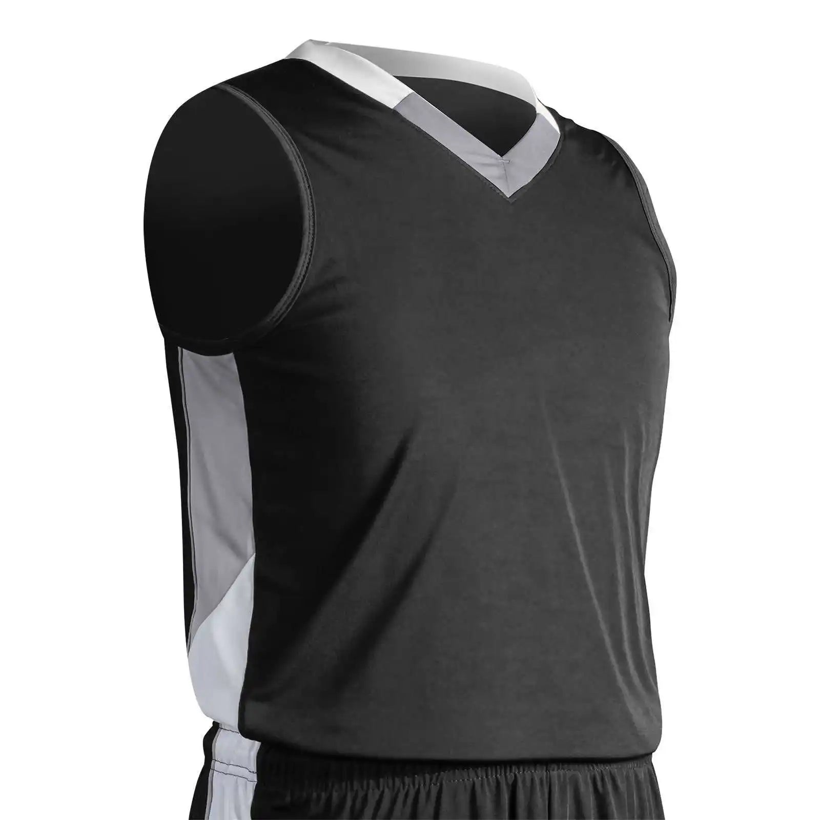 Champro Bbj21 Rebel Basketball Jersey - Black Silver White