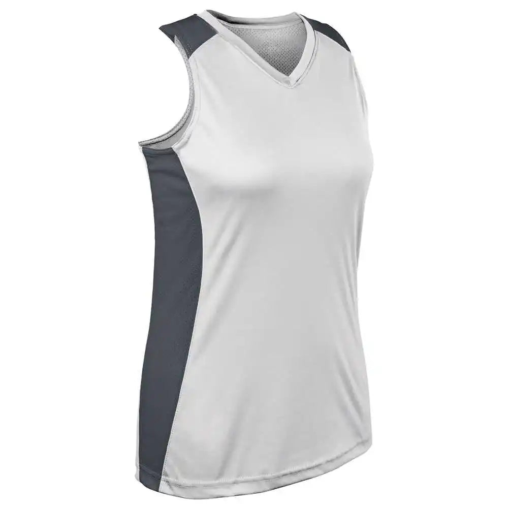Champro Bs84 Infinite V-neck Racerback Jersey - White Dark Gray
