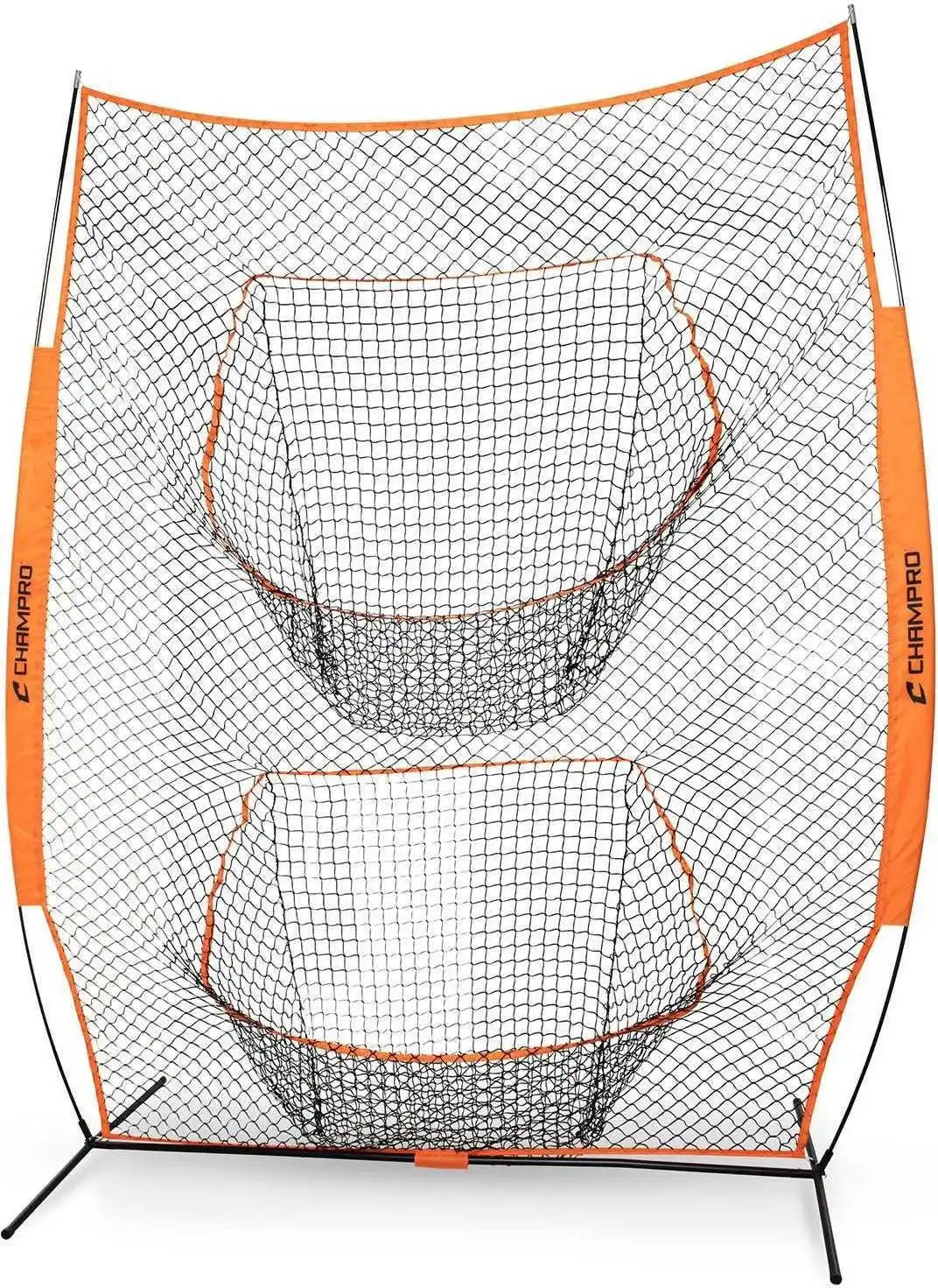 Champro Nb45e Mvp Attack Angle Net 7’ x 10’ - Black Orange