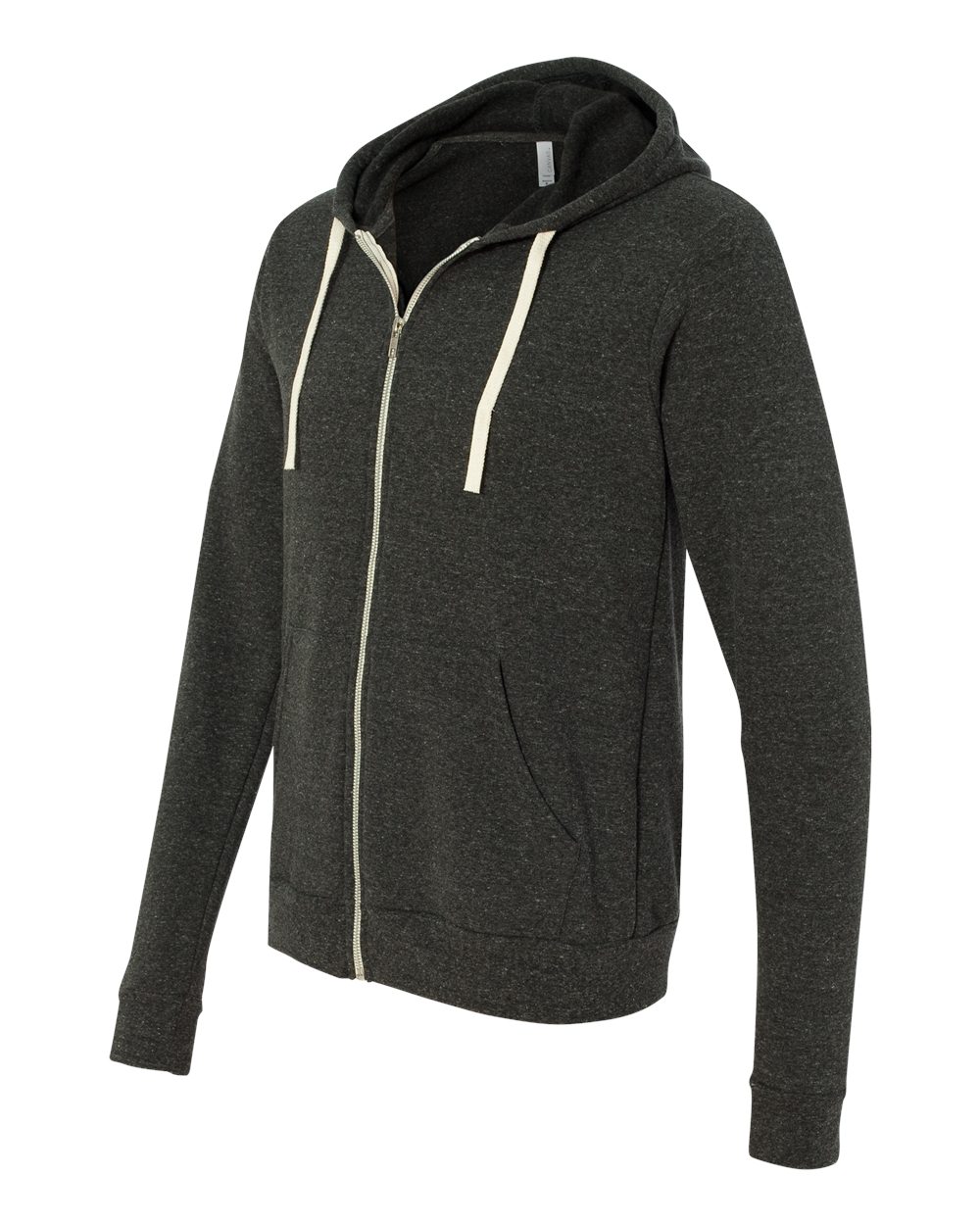 Charcoal Black Triblend Triblend Sponge Fleece Full-Zip Hoodie - 3909