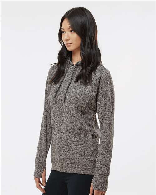Charcoal Fleck/ Black Women’s Cosmic Fleece Hooded Sweatshirt - 8616