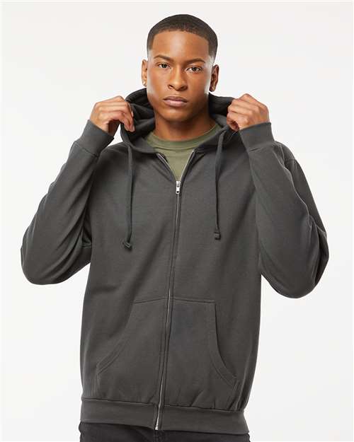 Charcoal Full-Zip Hooded Sweatshirt - 331