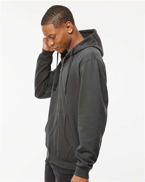 Charcoal Full-Zip Hooded Sweatshirt - 331