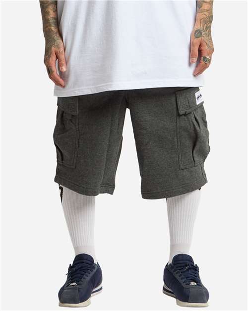 Charcoal Grey Fleece Cargo Shorts - SHFCS