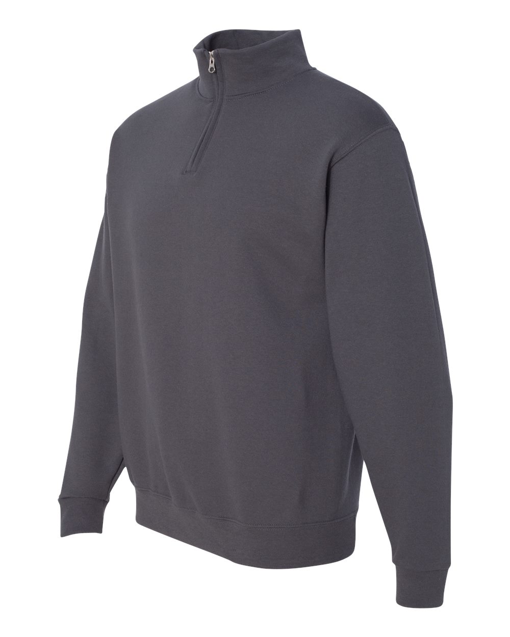 Charcoal Grey Nublend® Cadet Collar Quarter-Zip Sweatshirt - 995MR