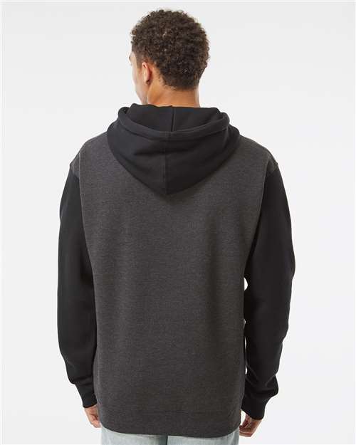 Charcoal Heather/ Black Heavyweight Hooded Sweatshirt - IND4000