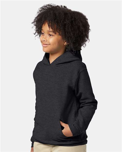 Charcoal Heather Ecosmart® Youth Hooded Sweatshirt - P473