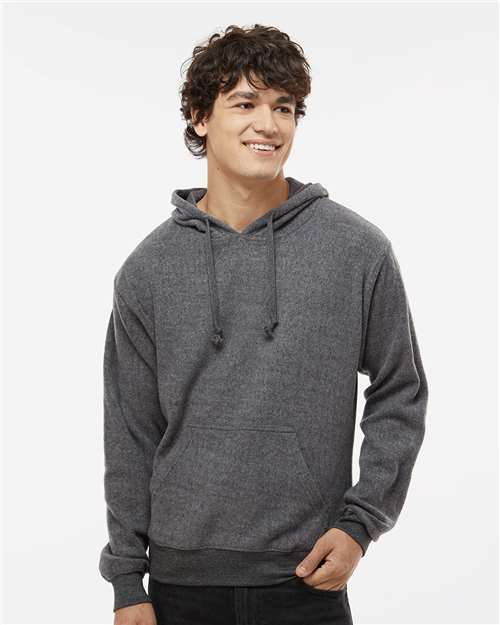 Charcoal Heather Flip Side Fleece Hooded Sweatshirt - 8709