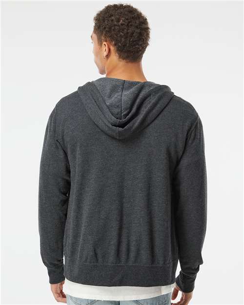 Charcoal Heather Heathered French Terry Full-Zip Hooded Sweatshirt - PRM90HTZ