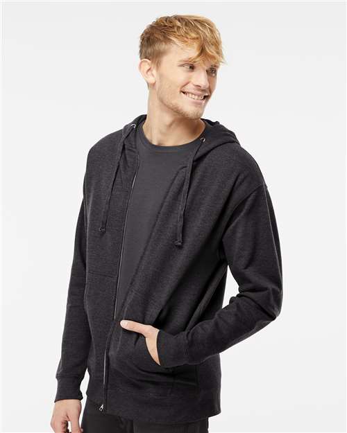 Charcoal Heather Midweight Full-Zip Hooded Sweatshirt - SS4500Z