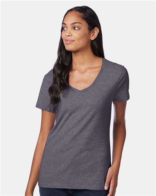 Charcoal Heather Perfect-T Women’s V-Neck T-Shirt - S04V