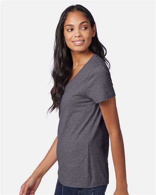 Charcoal Heather Perfect-T Women’s V-Neck T-Shirt - S04V