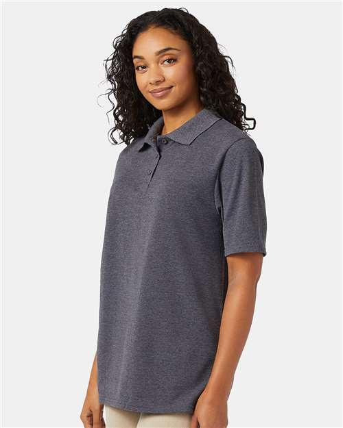 Charcoal Heather Piqué Polo - 055P