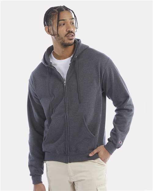 Charcoal Heather Powerblend® Full-Zip Hooded Sweatshirt - S800
