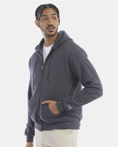 Charcoal Heather Powerblend® Full-Zip Hooded Sweatshirt - S800