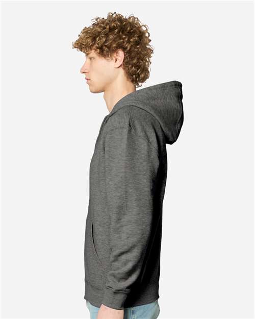 Charcoal Heather Premium Full-Zip Hooded Sweatshirt - LS14003