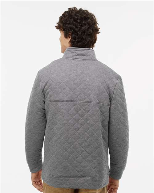 Charcoal Heather Quilted Snap Pullover - 8890