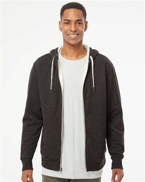Charcoal Heather Sherpa-Lined Hooded Sweatshirt - EXP90SHZ