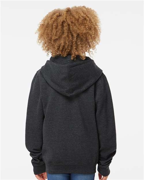 Charcoal Heather Youth Midweight Full-Zip Hooded Sweatshirt - SS4001YZ