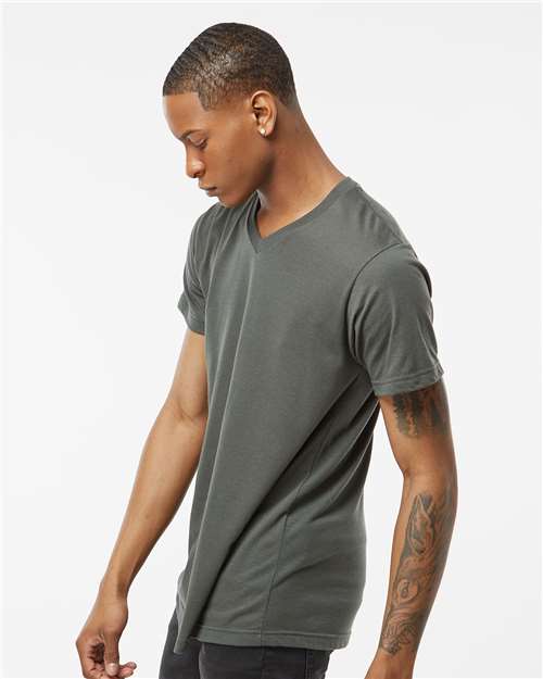 Charcoal Poly-Rich V-Neck T-Shirt - 207